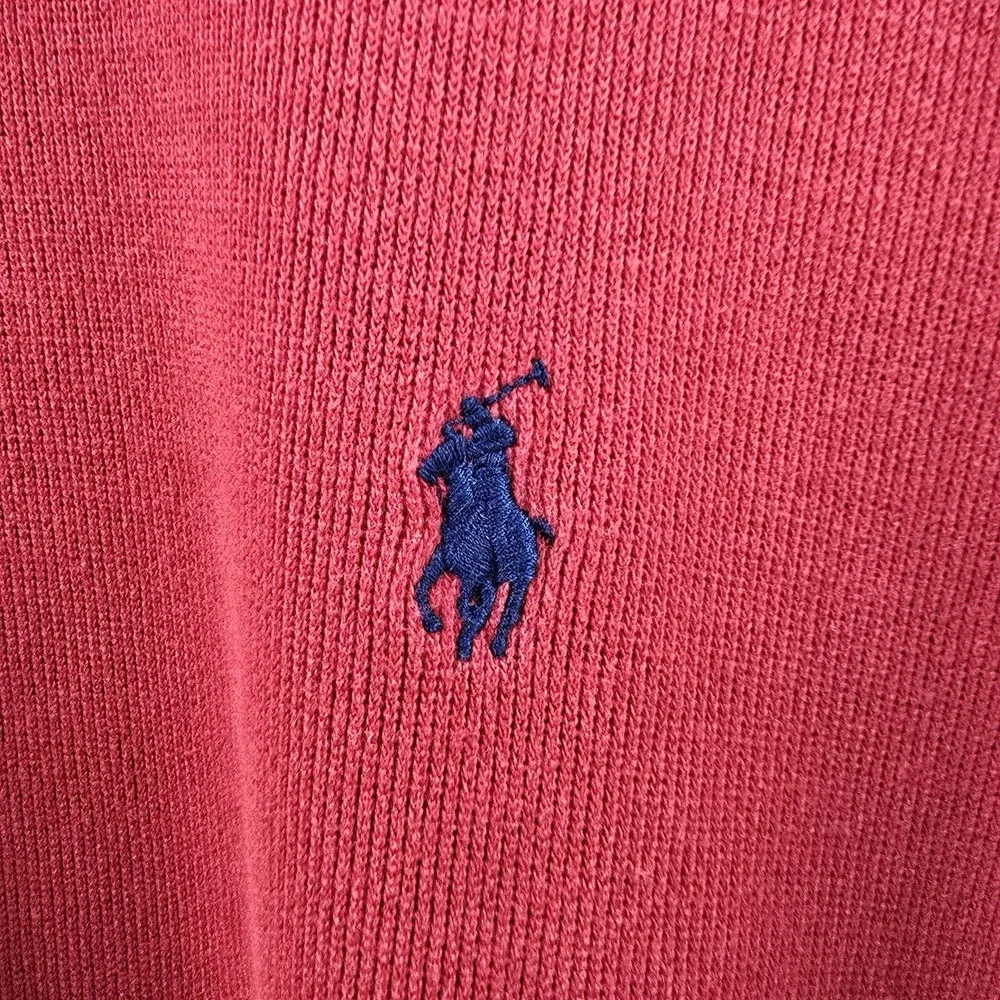Polo Ralph Lauren XXL Red Quarter Zip Pullover Sweater Pony Cotton Mens